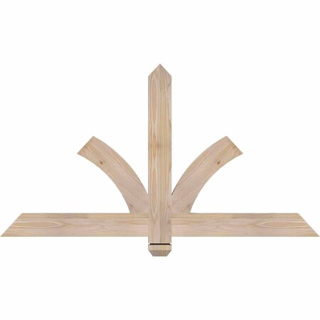 Ekena Millwork Redmond Smooth Timber Gable Bracket, Douglas Fir, 48"W x 26"H x 1 1/2"D x 3 1/2"F, 13/12 Pitch GBW048X26X0204RED00SDF